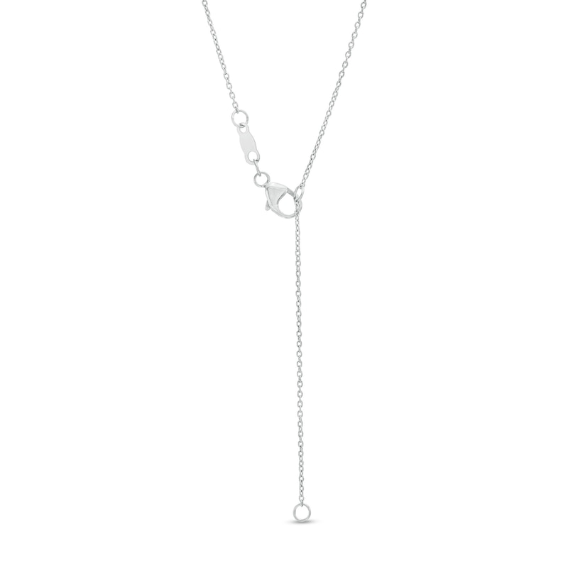 Main Image 3 of 1/5 CT. Emerald-Cut Diamond Solitaire Vintage-Style Necklace in 10K White Gold