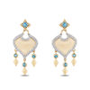 Thumbnail Image 0 of Enchanted Disney Jasmine Swiss Blue Topaz and 1/5 CT. T.W. Diamond Arabesque Drop Earrings in 10K Gold