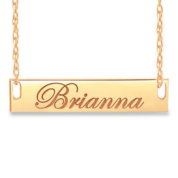 32.0mm Engravable Cursive Nameplate Necklace (1 Line)