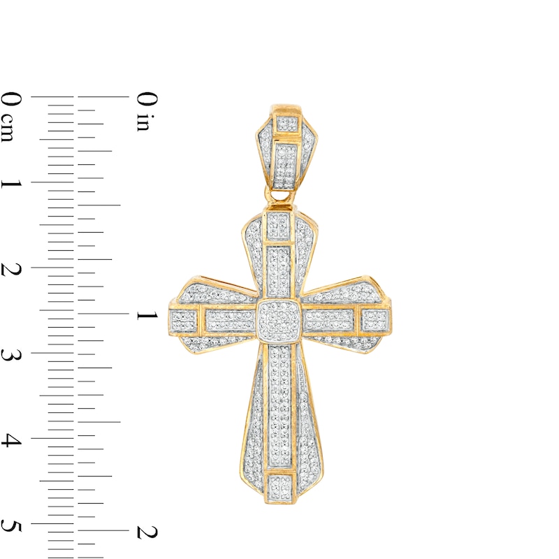 Men's 5/8 CT. T.W. Diamond Gothic-Style Cross Charm in 10K Gold