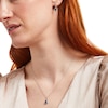 Thumbnail Image 2 of Pear-Shaped Blue and White Lab-Created Sapphire Frame Art Deco Drop Pendant and Drop Earrings Set in Sterling Silver