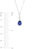 Thumbnail Image 2 of Pear-Shaped Blue and White Lab-Created Sapphire Frame Art Deco Drop Pendant and Drop Earrings Set in Sterling Silver
