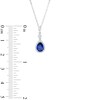 Thumbnail Image 3 of Pear-Shaped Blue and White Lab-Created Sapphire Frame Art Deco Drop Pendant and Drop Earrings Set in Sterling Silver