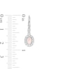 Thumbnail Image 2 of Oval Lab-Created Opal and White Sapphire Frame Drop Earrings in Sterling Silver
