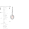 Thumbnail Image 3 of Oval Lab-Created Opal and White Sapphire Frame Drop Earrings in Sterling Silver