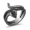 Enchanted Disney Villains Jafar 1/5 CT. T.W. Black Diamond Snake Ring in Sterling Silver with Black Rhodium