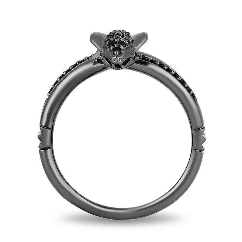 Enchanted Disney Villains Jafar 1/5 CT. T.W. Black Diamond Snake Ring in Sterling Silver with Black Rhodium