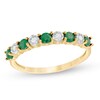 Thumbnail Image 1 of Alternating Emerald and 1/20 CT. T.W. Diamond Band in 10K Gold