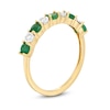 Thumbnail Image 1 of Alternating Emerald and 1/20 CT. T.W. Diamond Band in 10K Gold