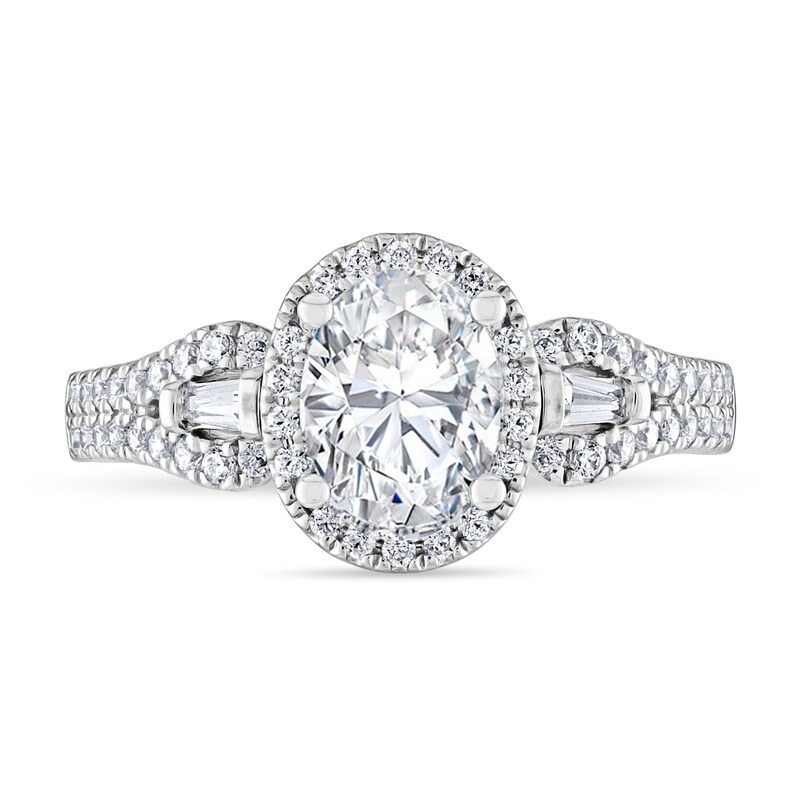 Adrianna Papell 11/4 CT. T.W. Certified Oval Diamond Collar Engagement