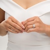Thumbnail Image 3 of 1-1/6 CT. T.W. Diamond Frame Wedding Ensemble in 10K White Gold - Size 7 and 10.5
