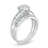 Thumbnail Image 4 of 1-1/6 CT. T.W. Diamond Frame Wedding Ensemble in 10K White Gold - Size 7 and 10.5