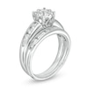 Thumbnail Image 3 of 1-1/6 CT. T.W. Diamond Frame Wedding Ensemble in 10K White Gold - Size 7 and 10.5