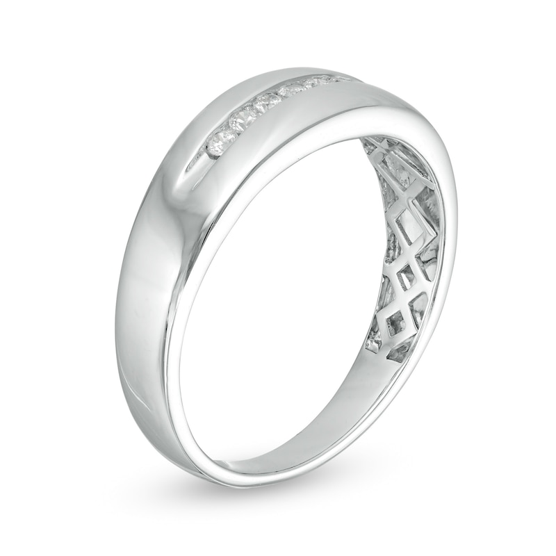 Main Image 5 of 1-1/6 CT. T.W. Diamond Frame Wedding Ensemble in 10K White Gold - Size 7 and 10.5