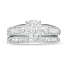 Thumbnail Image 5 of 1-1/6 CT. T.W. Diamond Frame Wedding Ensemble in 10K White Gold - Size 7 and 10.5