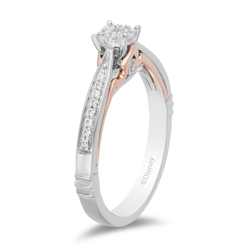 Main Image 2 of Enchanted Disney Aurora 1/6 CT. T.W. Diamond Promise Ring in 10K Two-Tone Gold