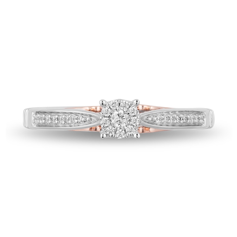 Main Image 3 of Enchanted Disney Aurora 1/6 CT. T.W. Diamond Promise Ring in 10K Two-Tone Gold