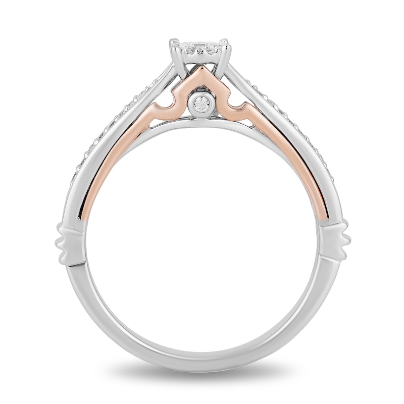 Main Image 4 of Enchanted Disney Aurora 1/6 CT. T.W. Diamond Promise Ring in 10K Two-Tone Gold