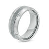 Thumbnail Image 3 of 9.0mm Multi-Finish Double Groove Beveled Edge Wedding Band in Tungsten - Size 10