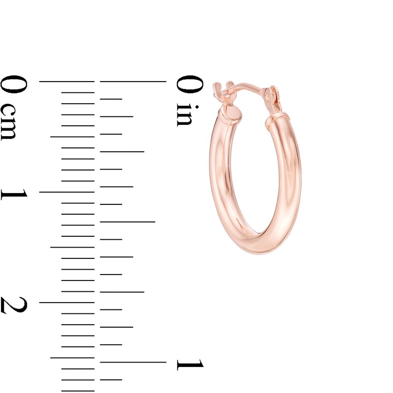 2.0 x 14.0mm Tube Hoop Earrings in 14K Rose Gold