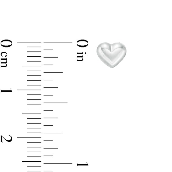 Puffed Heart Stud Earrings in 14K White Gold Puffed Heart Stud Earrings in 14K White Gold