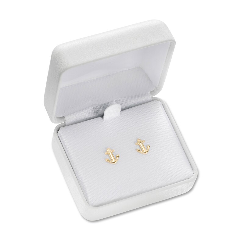 Main Image 1 of Anchor Stud Earrings in 14K Gold