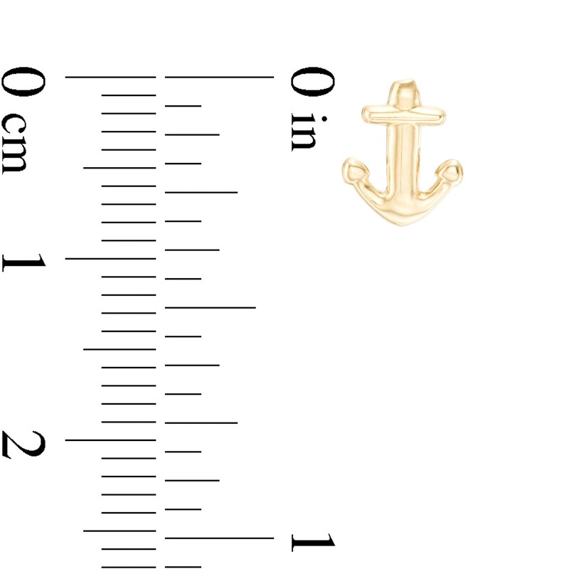 Main Image 3 of Anchor Stud Earrings in 14K Gold