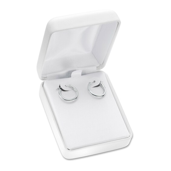 2.0 x 14.0mm Tube Hoop Earrings in 14K White Gold 2.0 x 14.0mm Tube Hoop Earrings in 14K White Gold
