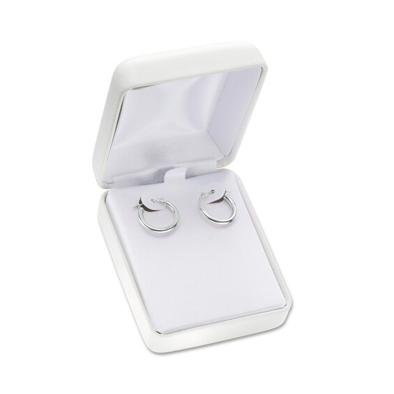 2.0 x 14.0mm Tube Hoop Earrings in 14K White Gold 2.0 x 14.0mm Tube Hoop Earrings in 14K White Gold