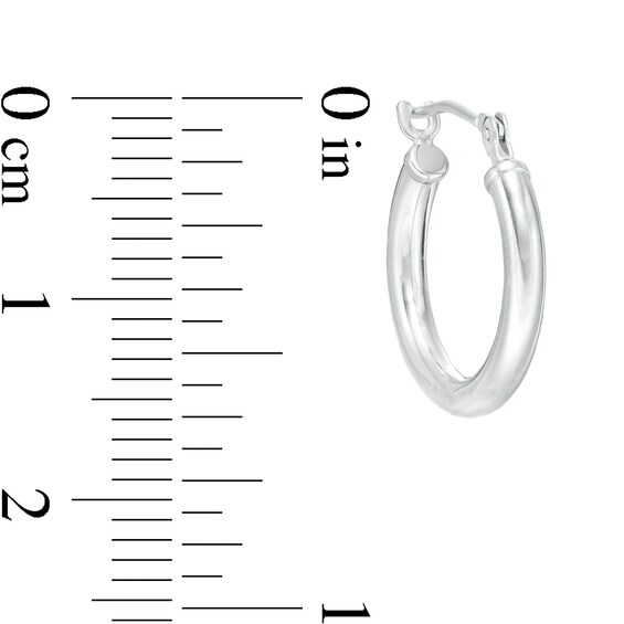 2.0 x 14.0mm Tube Hoop Earrings in 14K White Gold 2.0 x 14.0mm Tube Hoop Earrings in 14K White Gold