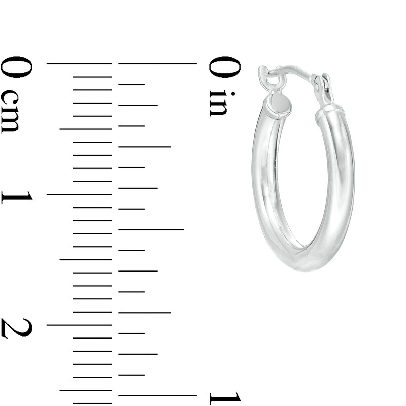 2.0 x 14.0mm Tube Hoop Earrings in 14K White Gold