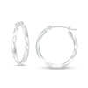 Thumbnail Image 1 of 20.0mm Twist Hoop Earrings in 14K White Gold