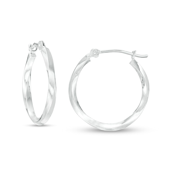 1.52 x 20.0mm Twist Hoop Earrings in 14K White Gold 1.52 x 20.0mm Twist Hoop Earrings in 14K White Gold