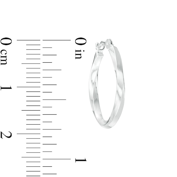 1.52 x 20.0mm Twist Hoop Earrings in 14K White Gold 1.52 x 20.0mm Twist Hoop Earrings in 14K White Gold