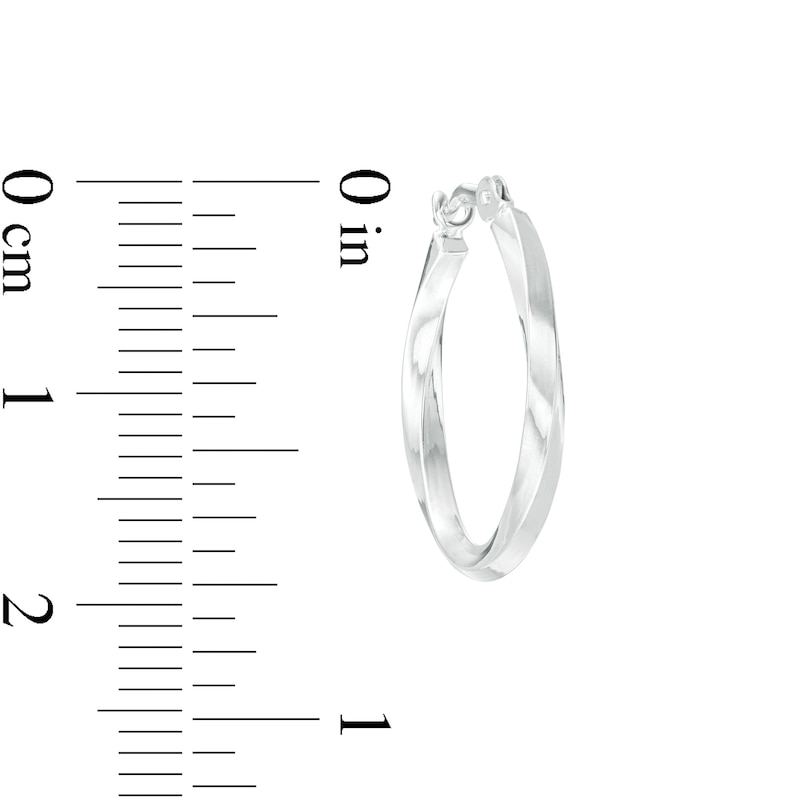 1.52 x 20.0mm Twist Hoop Earrings in 14K White Gold