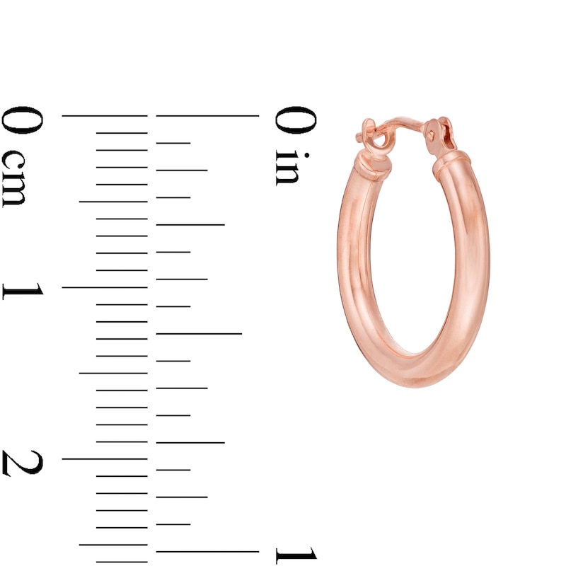 2.0 x 16.0mm Tube Hoop Earrings in 14K Rose Gold