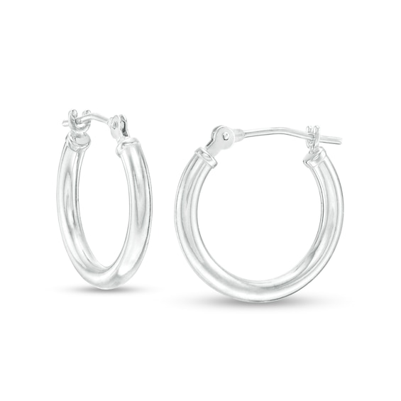 2.0 x 16.0mm Tube Hoop Earrings in 14K White Gold 2.0 x 16.0mm Tube Hoop Earrings in 14K White Gold