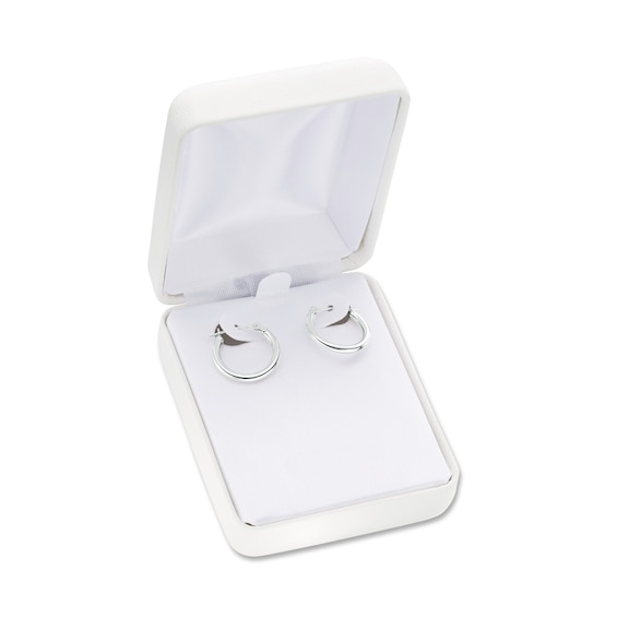2.0 x 16.0mm Tube Hoop Earrings in 14K White Gold 2.0 x 16.0mm Tube Hoop Earrings in 14K White Gold