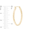 2.0 x 25.0mm Diamond-Cut Oval Tube Hoop Earrings in 14K Gold