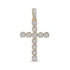 Thumbnail Image 1 of Men's 2-1/2 CT. T.W. Diamond Frame Bubbles Cross Necklace Charm in 10K Gold