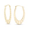 Thumbnail Image 1 of 29.0mm Wavy Oval Hoop Earrings in 14K Gold