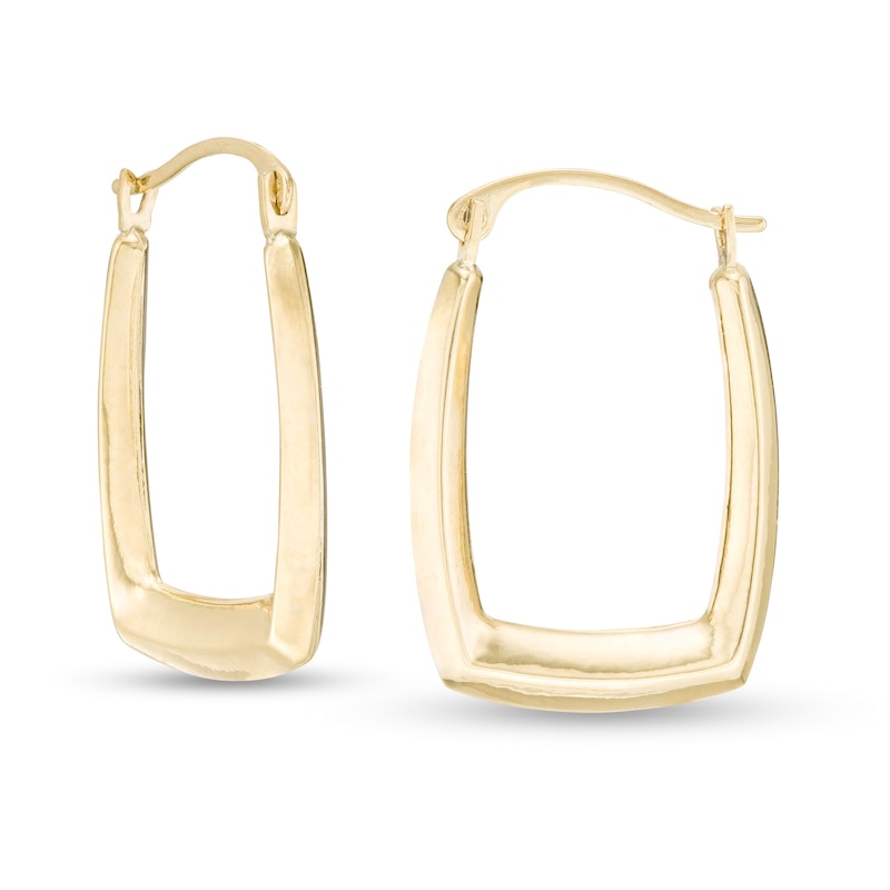 Main Image 1 of 22.0mm Rectangular Hoop Earrings in 14K Gold