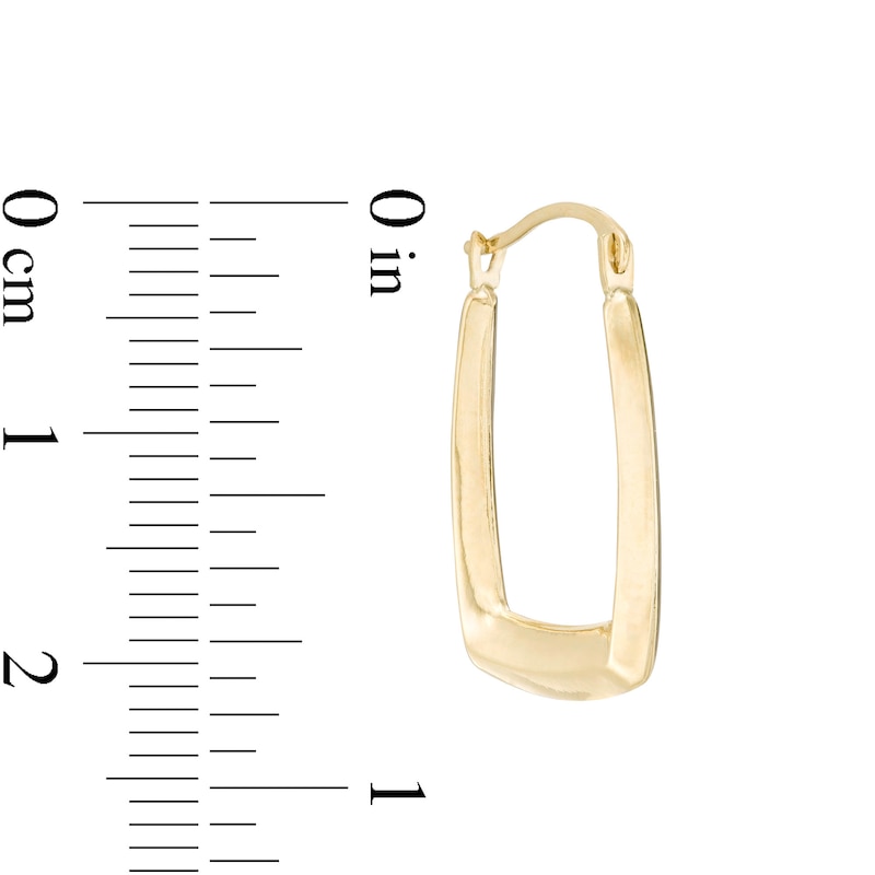 Main Image 3 of 22.0mm Rectangular Hoop Earrings in 14K Gold