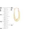 15.0 x 23.5mm Hammered Oval Hoop Earrings in 14K Gold