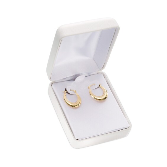 Puffed Oval Hoop Earrings in 14K Gold Puffed Oval Hoop Earrings in 14K Gold