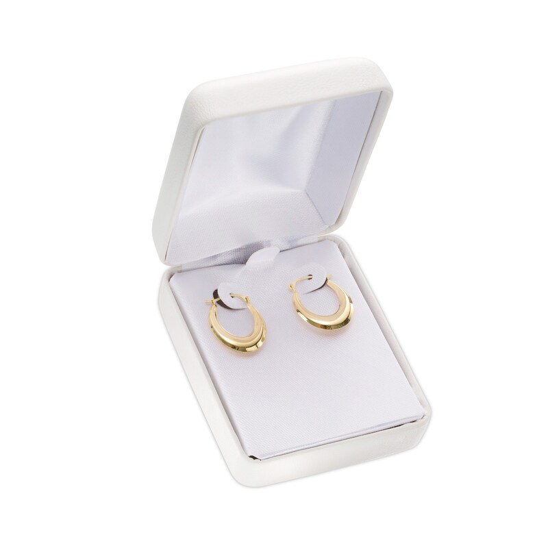 Puffed Oval Hoop Earrings in 14K Gold