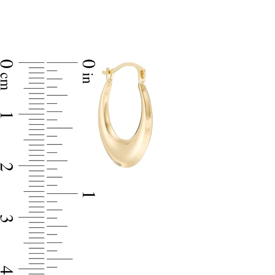 Puffed Oval Hoop Earrings in 14K Gold Puffed Oval Hoop Earrings in 14K Gold
