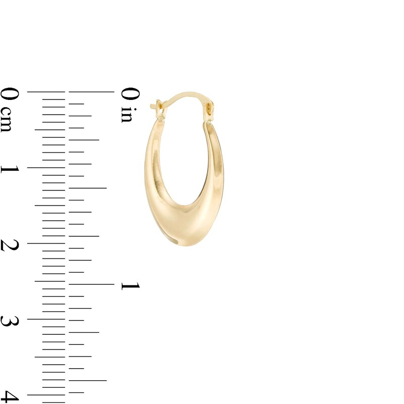Puffed Oval Hoop Earrings in 14K Gold