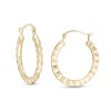 Thumbnail Image 1 of 20.0mm Ribbed Hoop Earrings in 14K Gold