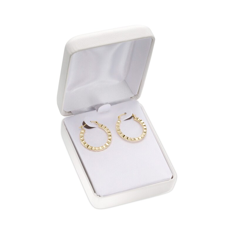 Main Image 2 of 20.0mm Ribbed Hoop Earrings in 14K Gold